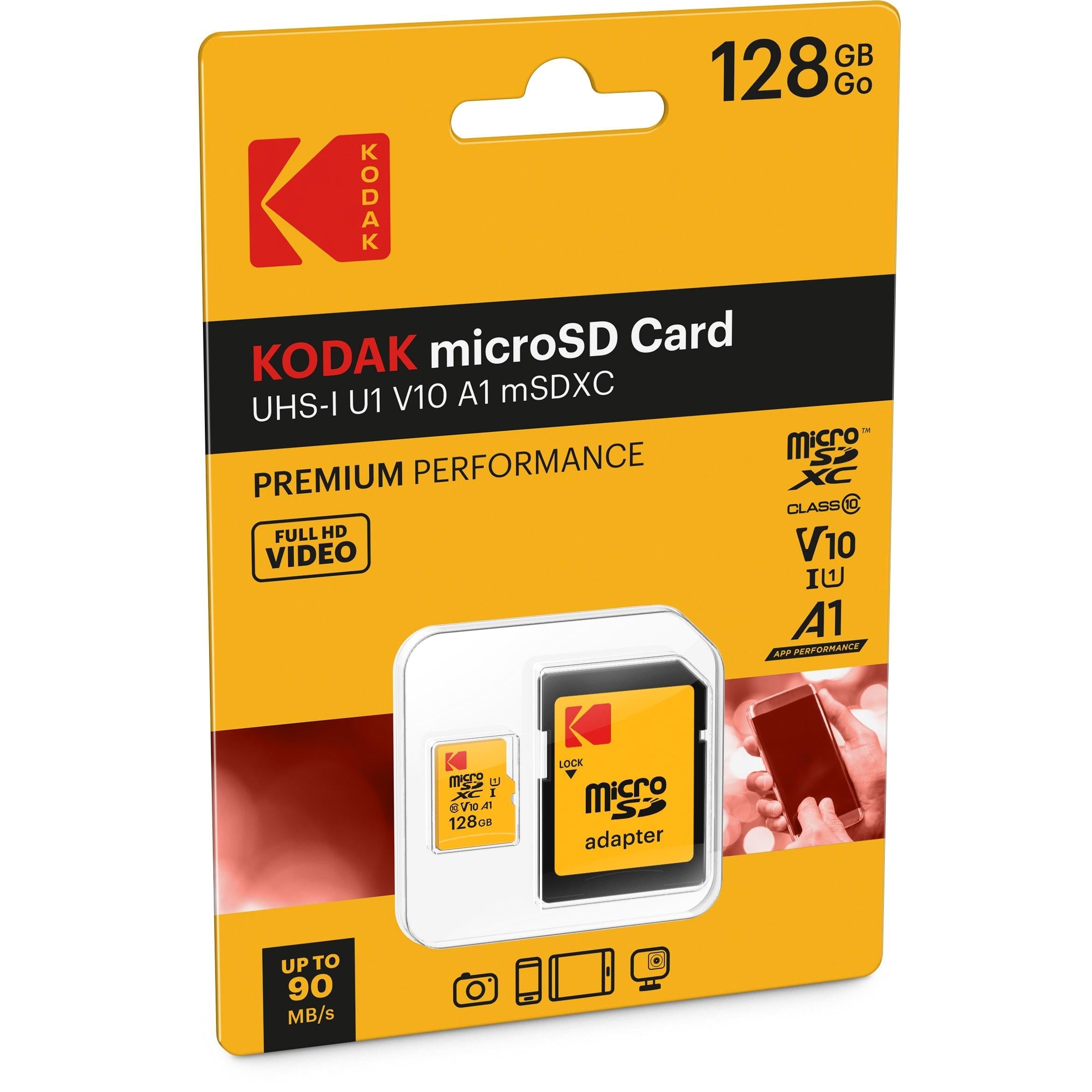 Wholesale-Kodak 128GB MICRO SD CARD W ADAPTER-Electro Vision Inc