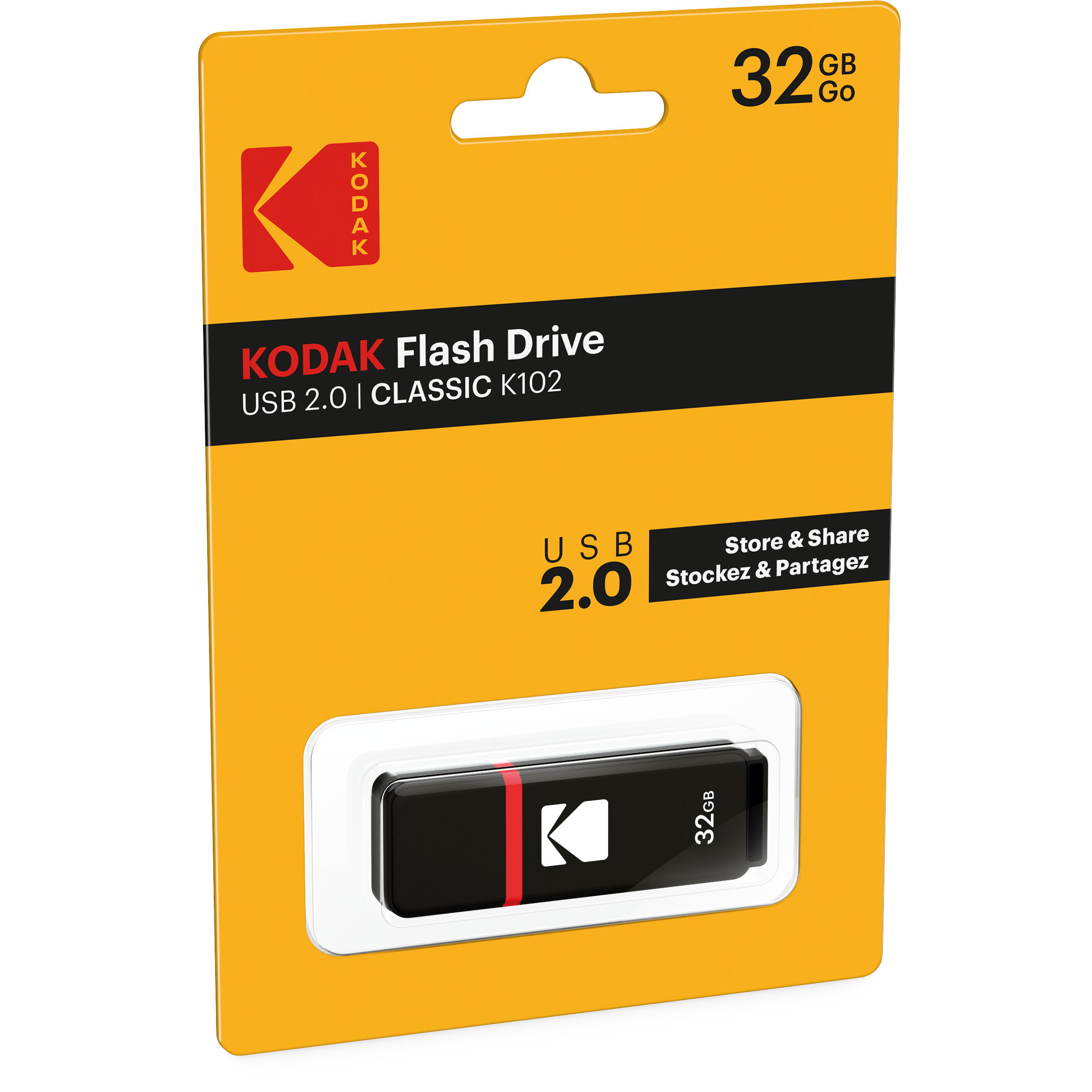 Wholesale-Kodak 32GB USB Flash Drive – Classic K102 Series-Flash Drive-Electro Vision Inc