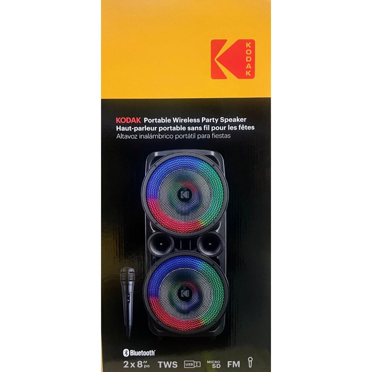 Wholesale-Kodak BTSPK120- 8" x 2 Bluetooth Wireless Speaker-Speaker-Electro Vision Inc