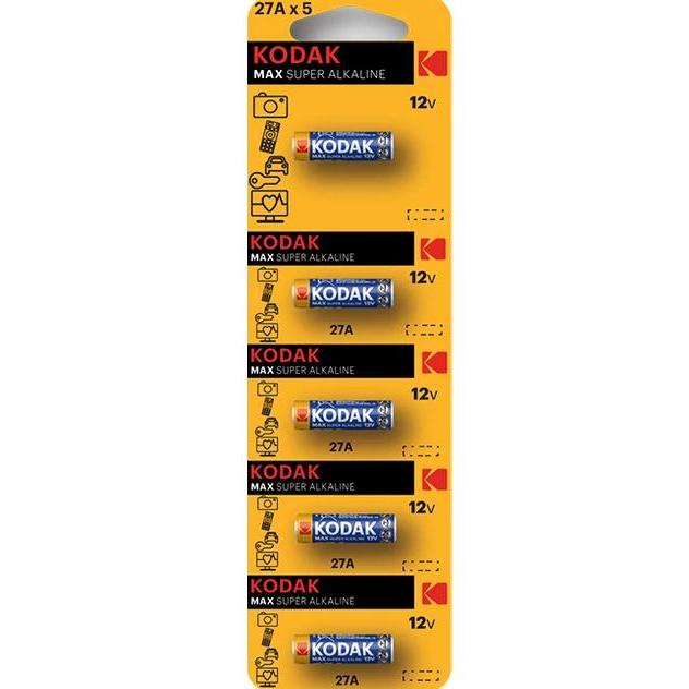 Wholesale-Kodak CAT-30414402 Max Super Alkaline 27A 12V Batteries - 5PK-Batteries-Electro Vision Inc