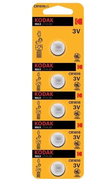 Wholesale-Kodak CAT-30414679 LIT CR-1616 5 Pack-Battery-Electro Vision Inc