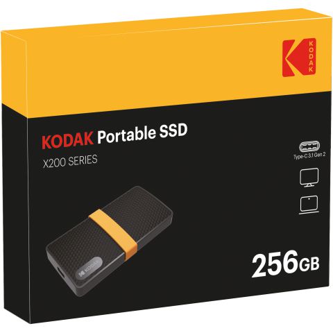 Wholesale-Kodak EKSSD256GX200K - Portable SSD 256gb-Portable SSD-Electro Vision Inc