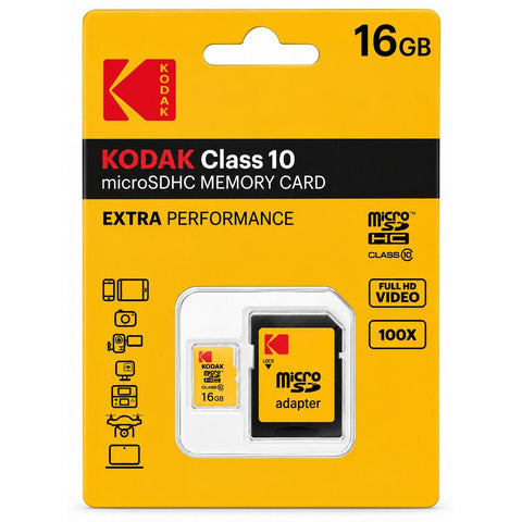 Wholesale-Kodak MicroSD Class 10 Memory Card 16GB-SD Card-Electro Vision Inc