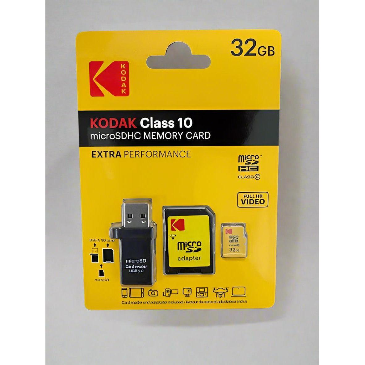 Wholesale-Kodak SD32 Micro SD Card with Adapter 32GB-SD Card-Electro Vision Inc