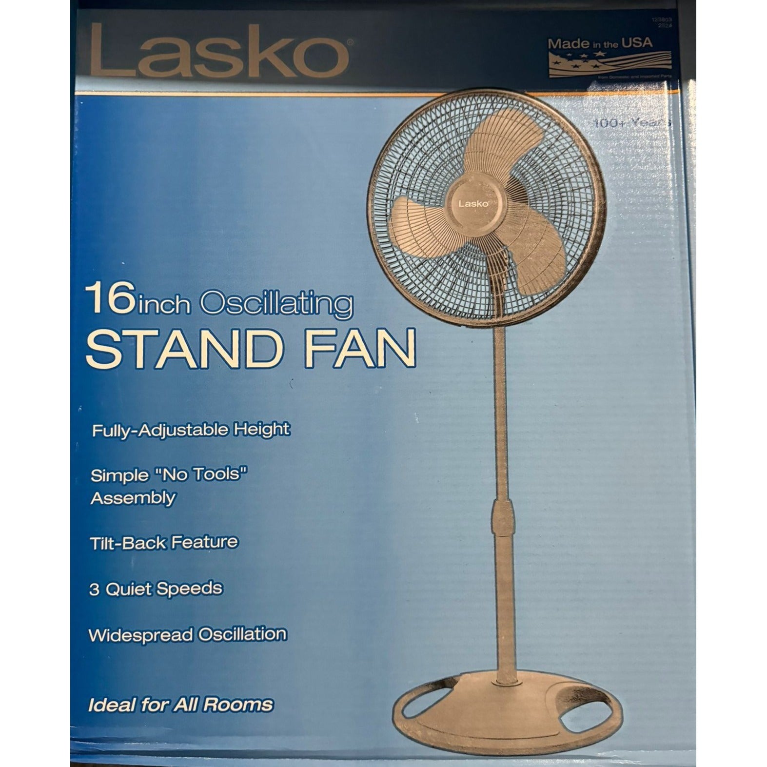 Wholesale-Lasko 2524 Stand Fan 16" Gray-Fans-Electro Vision Inc