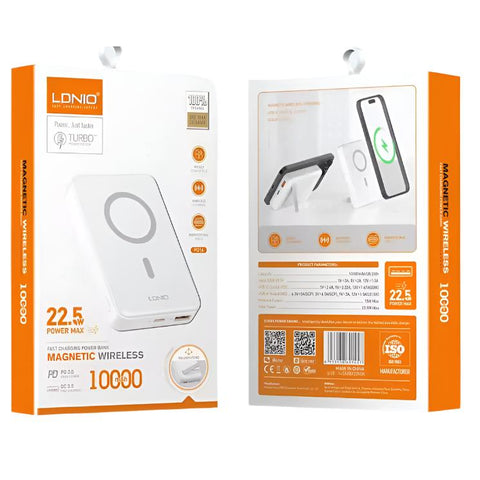 Wholesale-LDNIO PQ16 Portable 10000mAh Wireless Charging Power Bank 15W Magnetic Wireless Charging and Stand-Electro Vision Inc
