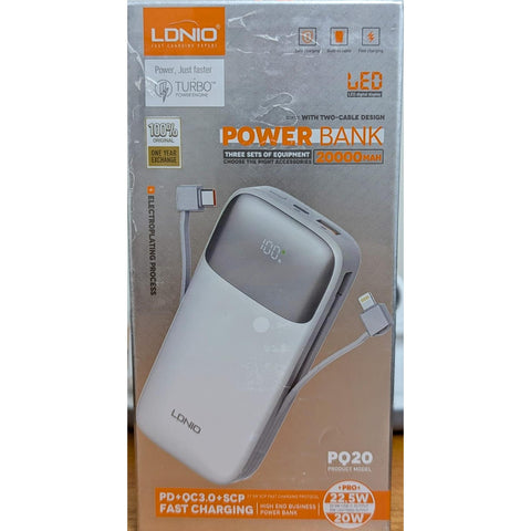 Wholesale-LDNIO PQ20 Ultra Large Capacity 20000mAh LED Display Power Bank-Electro Vision Inc