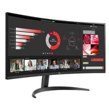 Wholesale-LG 4WR50QK-B Curved UltraWide WQHD HDR 10 100Hz Monitor 34" - Black-Monitor-Electro Vision Inc