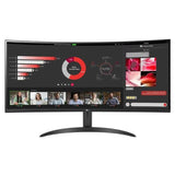 Wholesale-LG 4WR50QK-B Curved UltraWide WQHD HDR 10 100Hz Monitor 34" - Black-Monitor-Electro Vision Inc