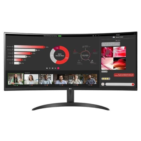 Wholesale-LG 4WR50QK-B Curved UltraWide WQHD HDR 10 100Hz Monitor 34" - Black-Monitor-Electro Vision Inc