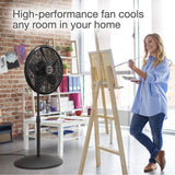 Wholesale-Lasko 1827 Adjustable Cyclone Pedestal Fan Black - 18"-Fans-Electro Vision Inc