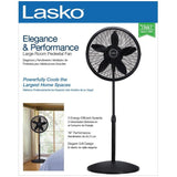 Wholesale-Lasko 1827 Adjustable Cyclone Pedestal Fan Black - 18"-Fans-Electro Vision Inc