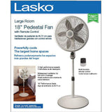 Wholesale-Lasko 1850 Pedestal Fan 18" with Remote-Fans-Electro Vision Inc