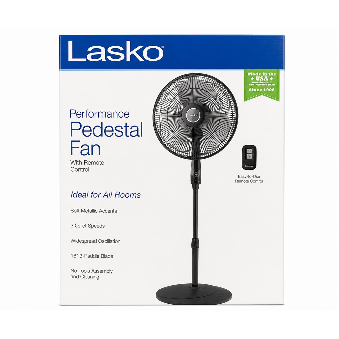 Wholesale-Lasko 2648C Performance Pedestal Fan with Remote Control 16"-Fans-Electro Vision Inc