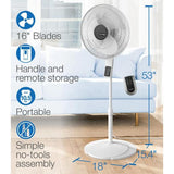 Wholesale-Lasko S16614 - 16" White Pedestal Fan w Remote - Brown Box-Fan-Electro Vision Inc