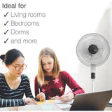Wholesale-Lasko S16614 - 16" White Pedestal Fan w Remote - Brown Box-Fan-Electro Vision Inc