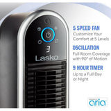 Wholesale-Lasko T40733 Aria Smart Tower Fan with WIFI 40" - Black-Fan-Electro Vision Inc