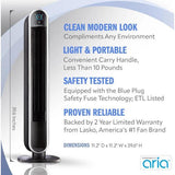 Wholesale-Lasko T40733 Aria Smart Tower Fan with WIFI 40" - Black-Fan-Electro Vision Inc