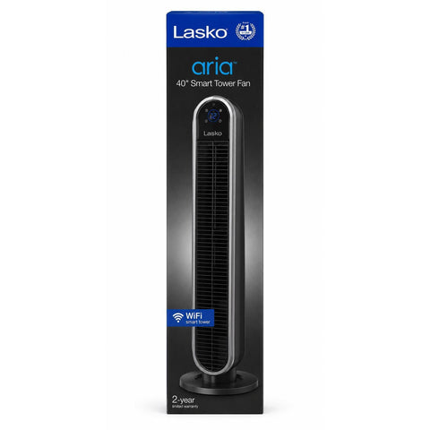 Wholesale-Lasko T40733 Aria Smart Tower Fan with WIFI 40" - Black-Fan-Electro Vision Inc