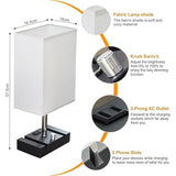 Wholesale-Life Home HPL1011 Metal Bedside Table Lamp with AC outlet 16"-Electro Vision Inc