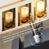 Wholesale-Life Home HPL1011 Metal Bedside Table Lamp with AC outlet 16"-Electro Vision Inc