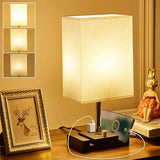 Wholesale-Life Home HPL1011 Metal Bedside Table Lamp with AC outlet 16"-Electro Vision Inc
