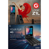 Wholesale-Logic Z1L 4G Dual Screen Flip Phone – Unlocked, Compact with Camera-Flip Phone-Electro Vision Inc
