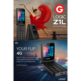 Wholesale-Logic Z1L 4G Dual Screen Flip Phone – Unlocked, Compact with Camera-Electro Vision Inc