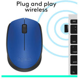 Wholesale-Logitech M170-Blue Mouse Wireless 2.4GHz 3 Buttons - Blue-Electro Vision Inc