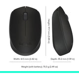 Wholesale-Logitech Wireless Mouse M170 - 2.4GHz - 3 Buttons - Black-Electro Vision Inc