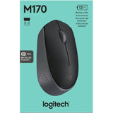 Wholesale-Logitech Wireless Mouse M170 - 2.4GHz - 3 Buttons - Black-Electro Vision Inc