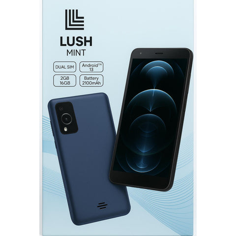 Wholesale-Lush Mint LM5734G Smartphone 5.5 inch 2GB 16GB Android 13 Go Edition Blue-Smartphone-Electro Vision Inc