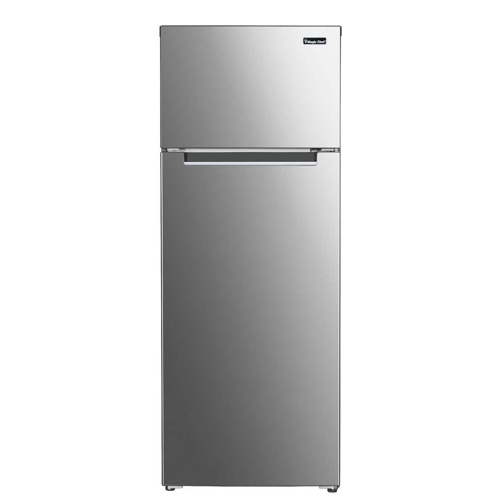 Wholesale-Magic Chef MCDR740STE Mini Fridge in Platinum Steel with Freezer 7.3 CF - 2-Door-Electro Vision Inc