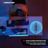 Wholesale-Monster 2MNAC0948B0L2 Surge Protector 6 Outlets 2 USB Ports 6" - Black-Power Outlet-Electro Vision Inc