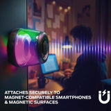 Wholesale-Monster MBS11001BLK Mag Flux Magnetic Bluetooth Speaker with Multi-Color Changing Base 7 inch - Black-Bluetooth Speaker-Electro Vision Inc