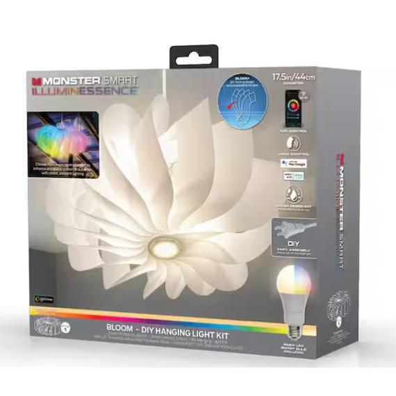 Wholesale-Monster MLB720231RGB Smart RGBW Multi-color Hanging Lamp w/ A19 LED Light Bulb, 15ft Light Cable w/ A19 Socket-Light Fixture-Electro Vision Inc