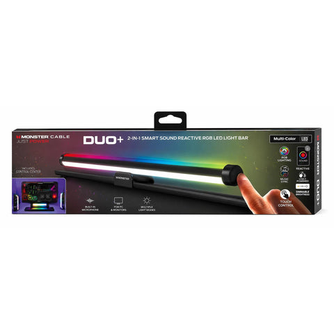 Wholesale-Monster MLB72027RGB 2-in-1 Smart Sound Reactive Monitor Desk LED Light Sound Reactive-Light Bar-Electro Vision Inc