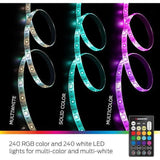 Wholesale-Monster MLB72049RGB - Sound Reactive RGB+W LED Light Strip w/ IR Remote, 12V Power Adapter, 32.8ft/10m-LED Light-Electro Vision Inc
