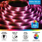 Wholesale-Monster MLB72100RGB 100ft Multi-Color LED Light Strip with Remote-Electro Vision Inc