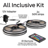 Wholesale-Monster MLB72100RGB 100ft Multi-Color LED Light Strip with Remote-Electro Vision Inc