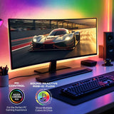 Wholesale-Monster MLW71010ICM Smart Lighting Sound Reactive Flow Multi-Color LED 10ft Light Strip-Light Strip-Electro Vision Inc