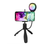 Wholesale-Monster MSV71001RGB 2-in-1 LED Selfie Tripod Mount, 6 x 1, Black-Electro Vision Inc