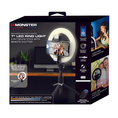 Wholesale-Monster MSV71007MWT - MULTI-WHITE 7" LED RING LIGHT-Ring Light-Electro Vision Inc