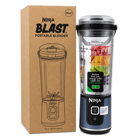 Wholesale-Ninja Blast BC151BM Portable Blender 18 OZ - Blue-Portable Blender-Electro Vision Inc