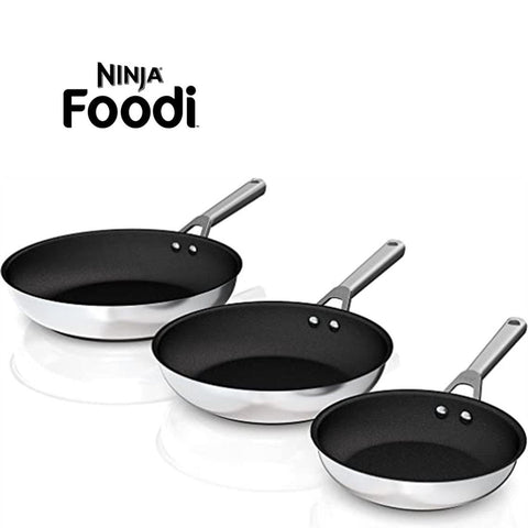Wholesale-Ninja C63000 Foodi NeverStick Stainless 8-Inch, 10.25-Inch, & 12-Inch Fry Pan Set-Pan Set-Electro Vision Inc