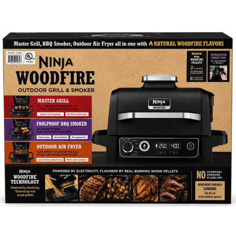 Wholesale-Ninja OG705CO Woodfire Electric Grill-Electric Grill-Electro Vision Inc