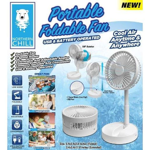 Wholesale-Northern Chill PB187 Portable Foldable Fan-Portable Foldable Fan-Electro Vision Inc