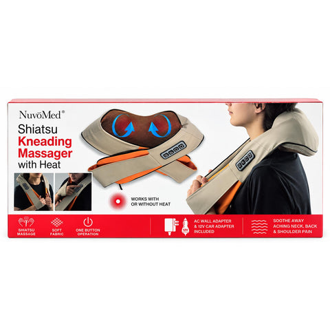 Wholesale-NuvoMed 12VKN60267 Shiatsu Kneading Massager with Heat-Massager-Electro Vision Inc