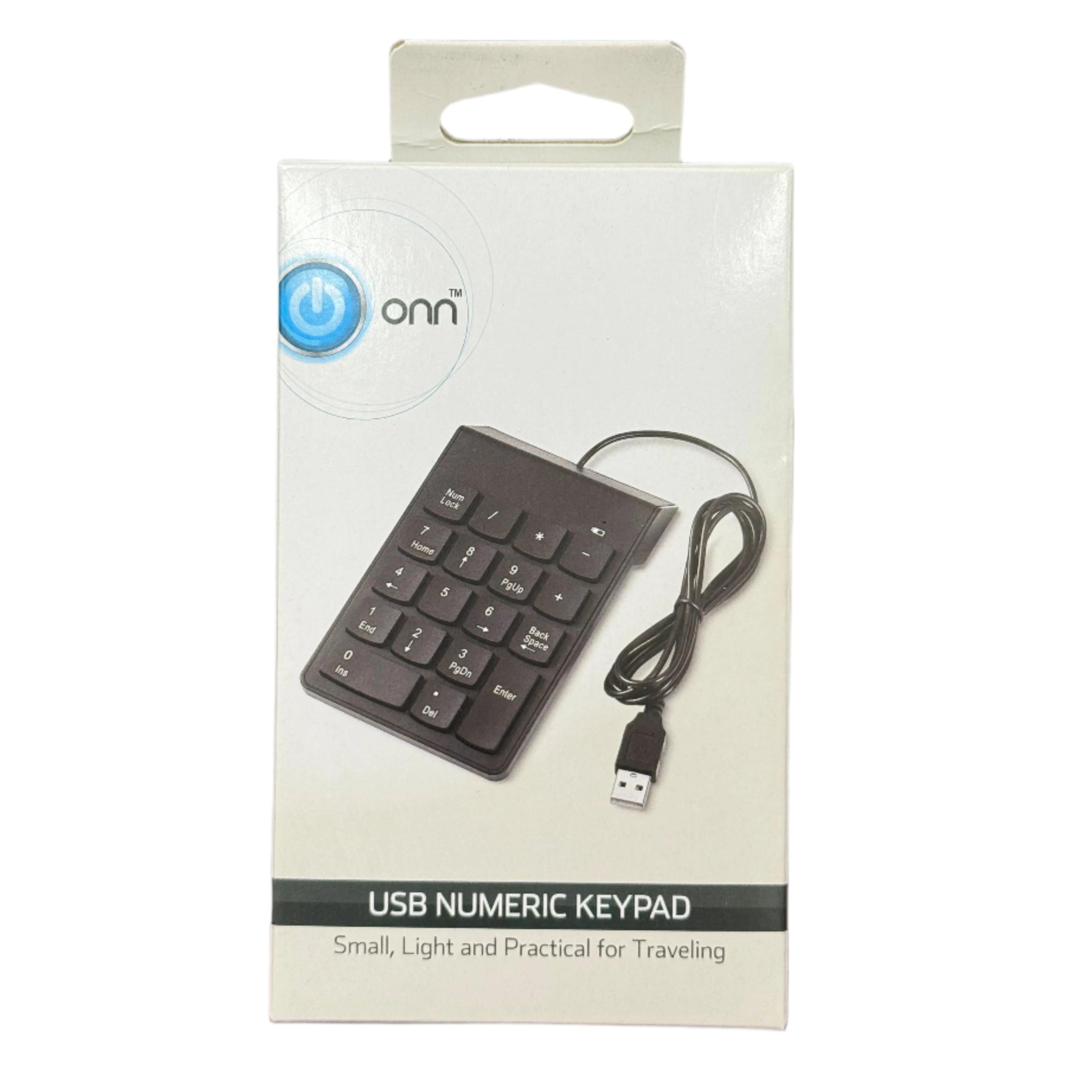 Wholesale-ONN ONA19HO044 USB Numeric Keypad 18-Key 4.43ft Cable-Numeric Keypad-Electro Vision Inc