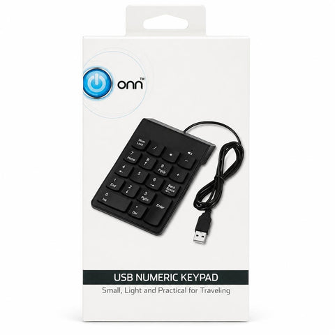 Wholesale-ONN ONA19HO044 USB Numeric Keypad 18-Key 4.43ft Cable-Numeric Keypad-Electro Vision Inc